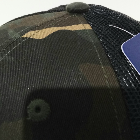 Om Aum Ohm Yoga Namaste Symbol Camouflage Embroidered Mesh Trucker Snapb… - Picture 6 of 9